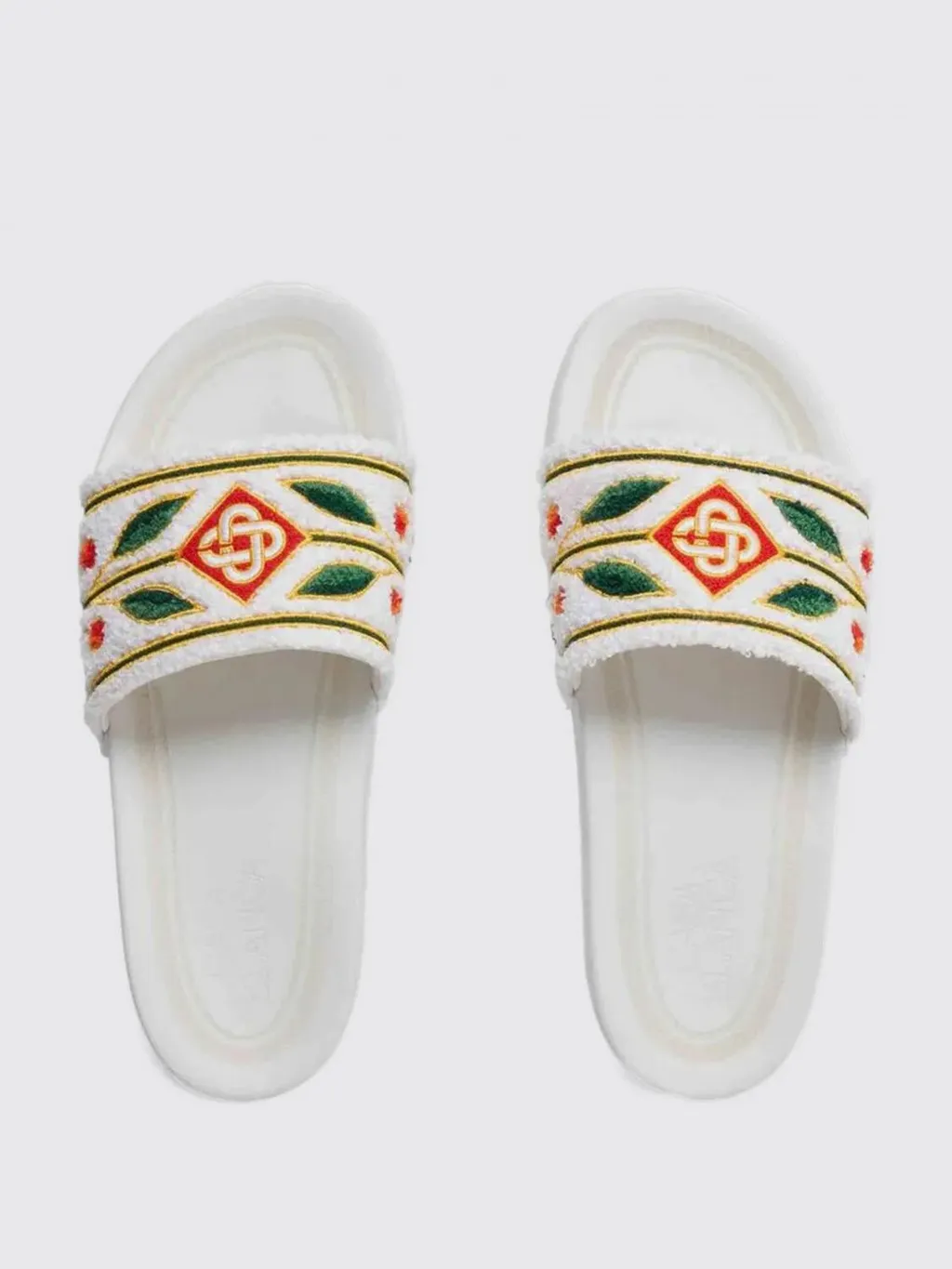 Casablanca Logo Detailed Terry Slides