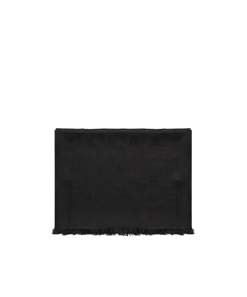 Ferragamo Gancini Jacquard Frayed-Edge Scarf