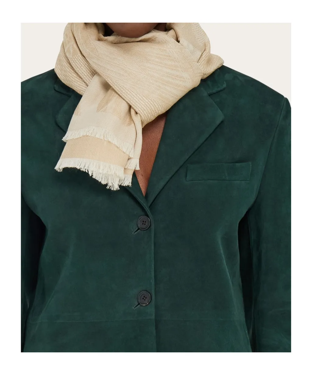 Ferragamo Butterfly Floral Jacquard Frayed-Edge Scarf