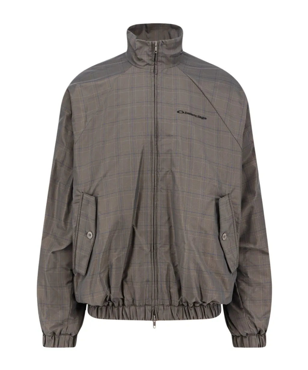 Checkered Zip-Up Jacket