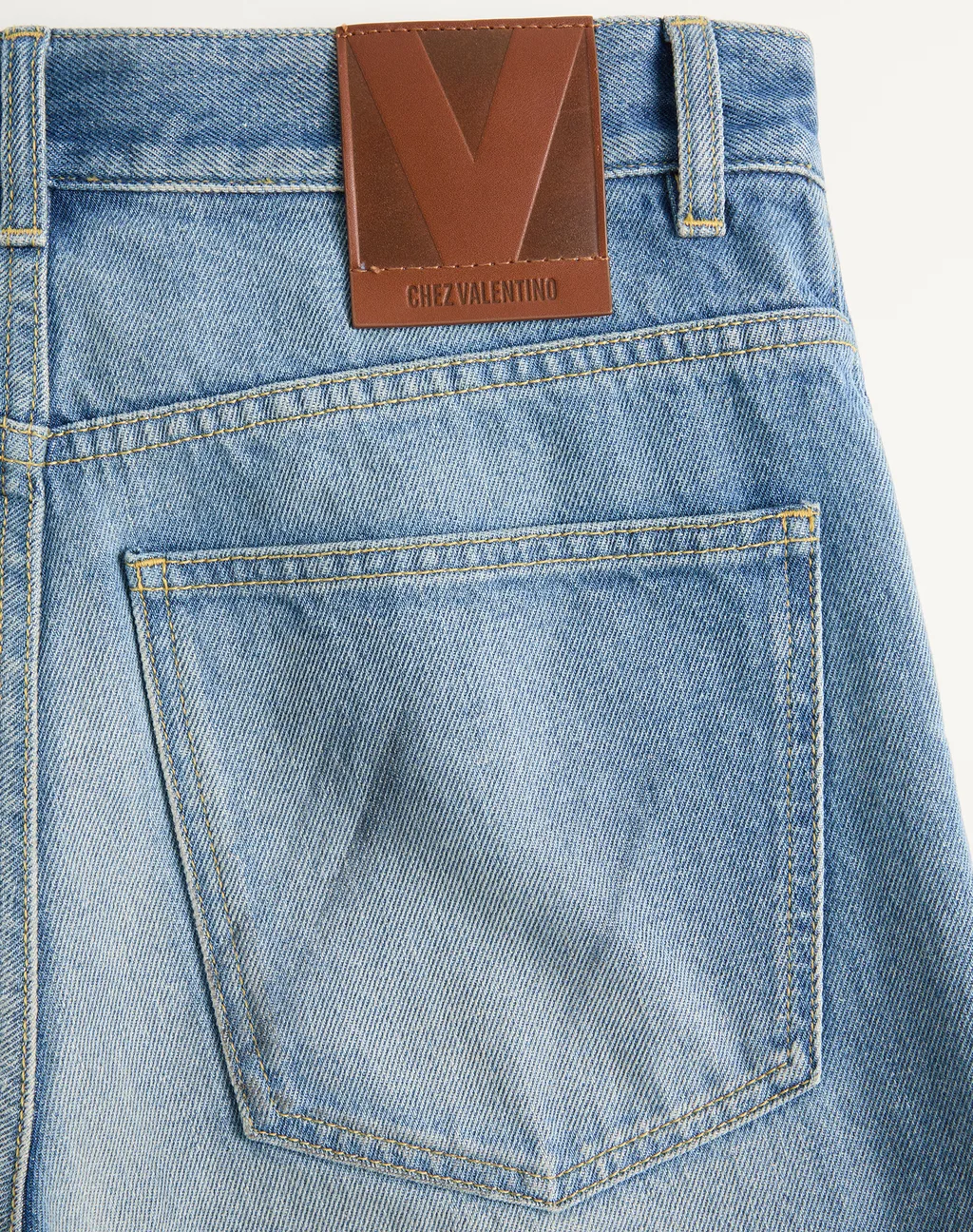 Valentino Logo Patch Straight Leg Jeans