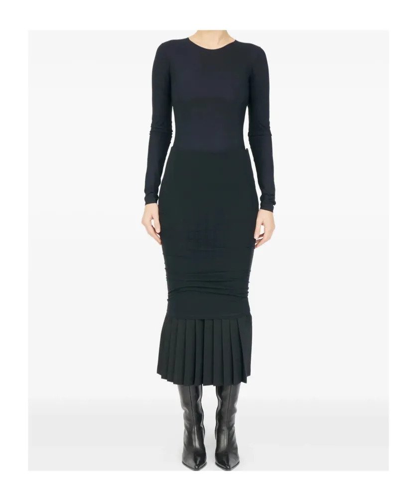 Mm6 Maison Margiela Mid-Rise Pleated Midi Skirt