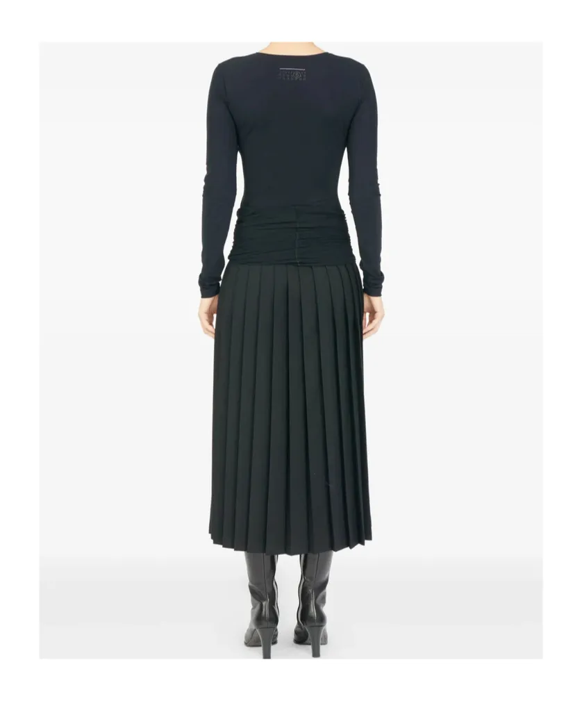 Mm6 Maison Margiela Mid-Rise Pleated Midi Skirt