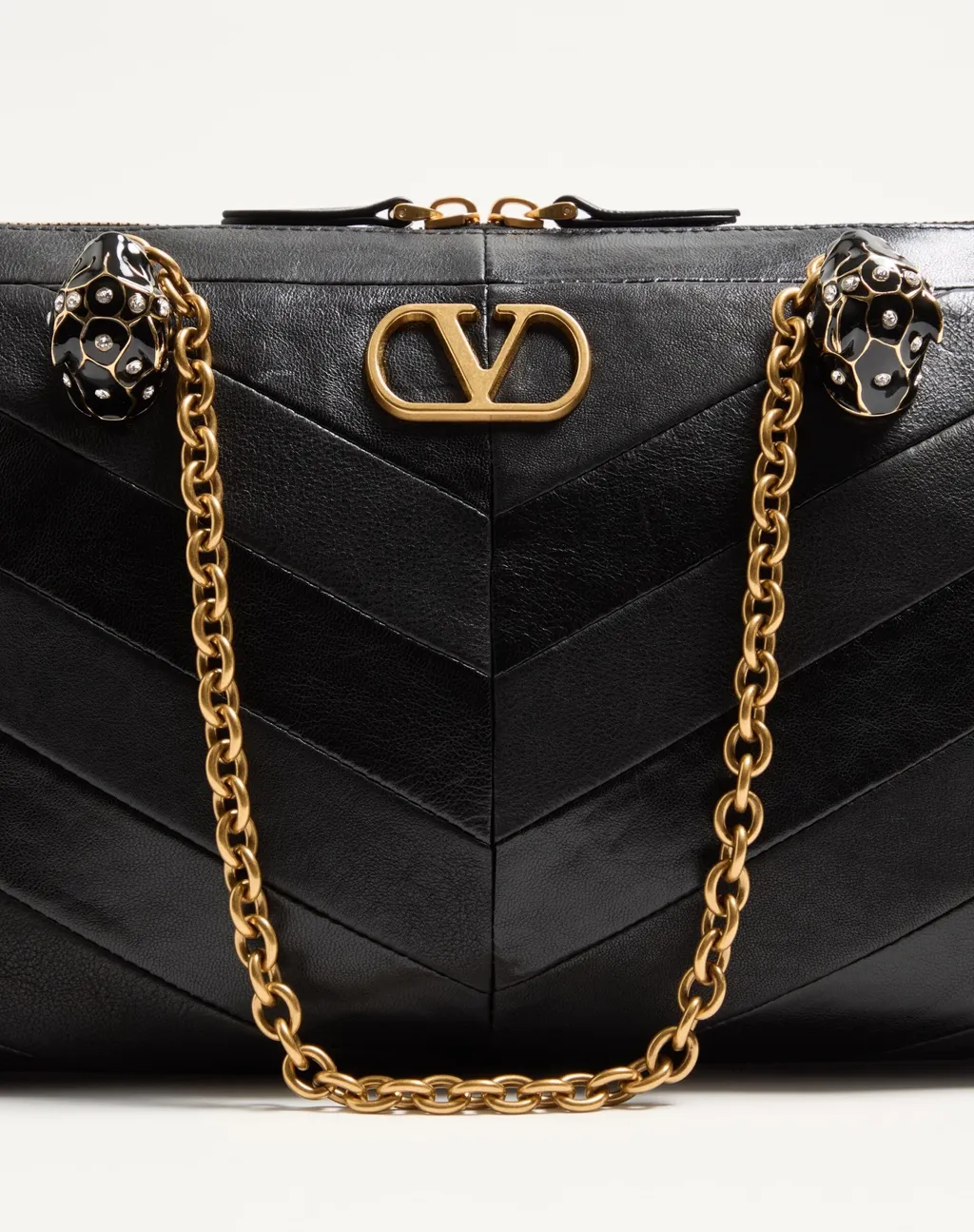 Valentino Panthea Logo Plaque Quilted Shoulder Bag