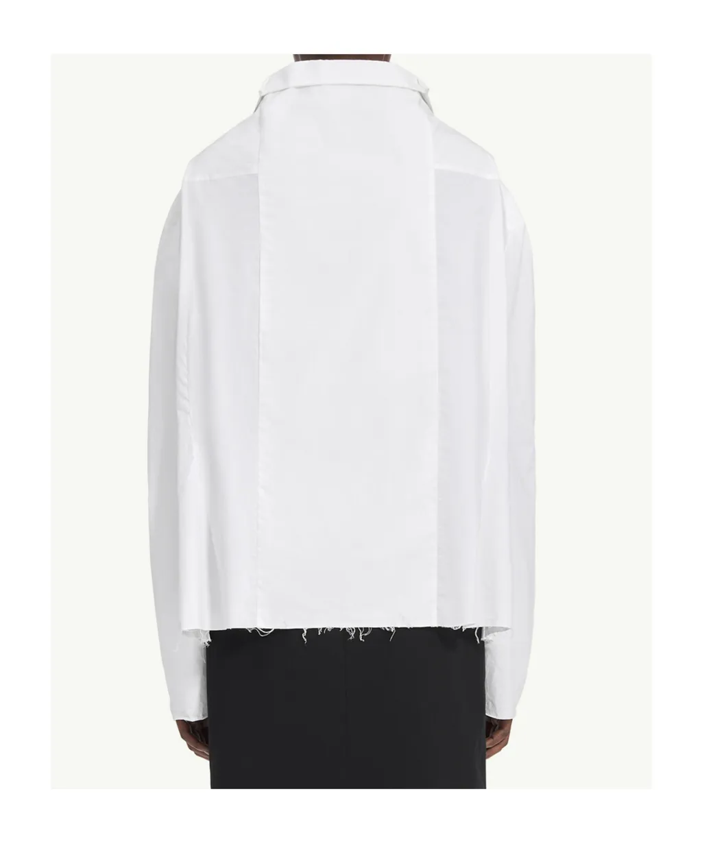 Mm6 Maison Margiela Buttoned Frayed-Hem Shirt