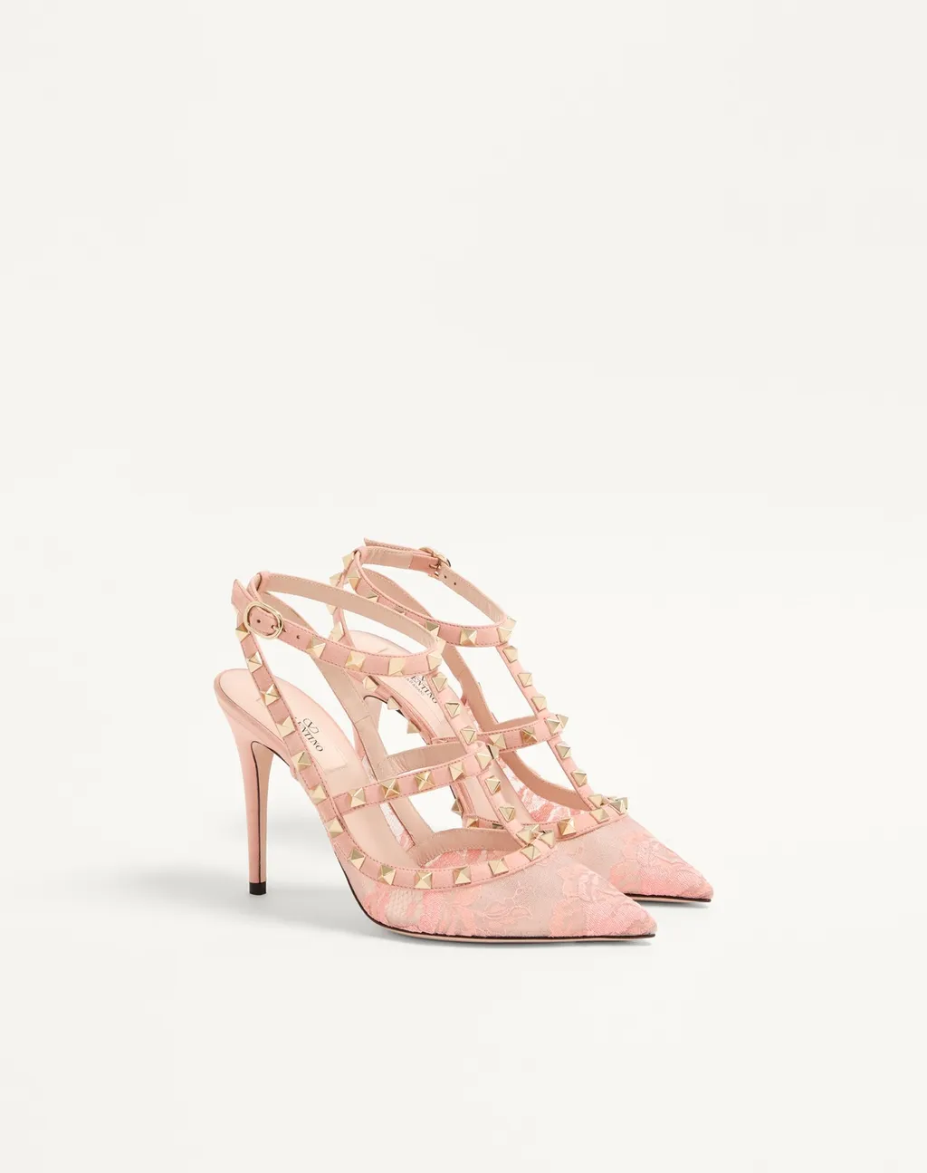 Valentino Garavani Rockstud Pointed Toe Lace Pumps