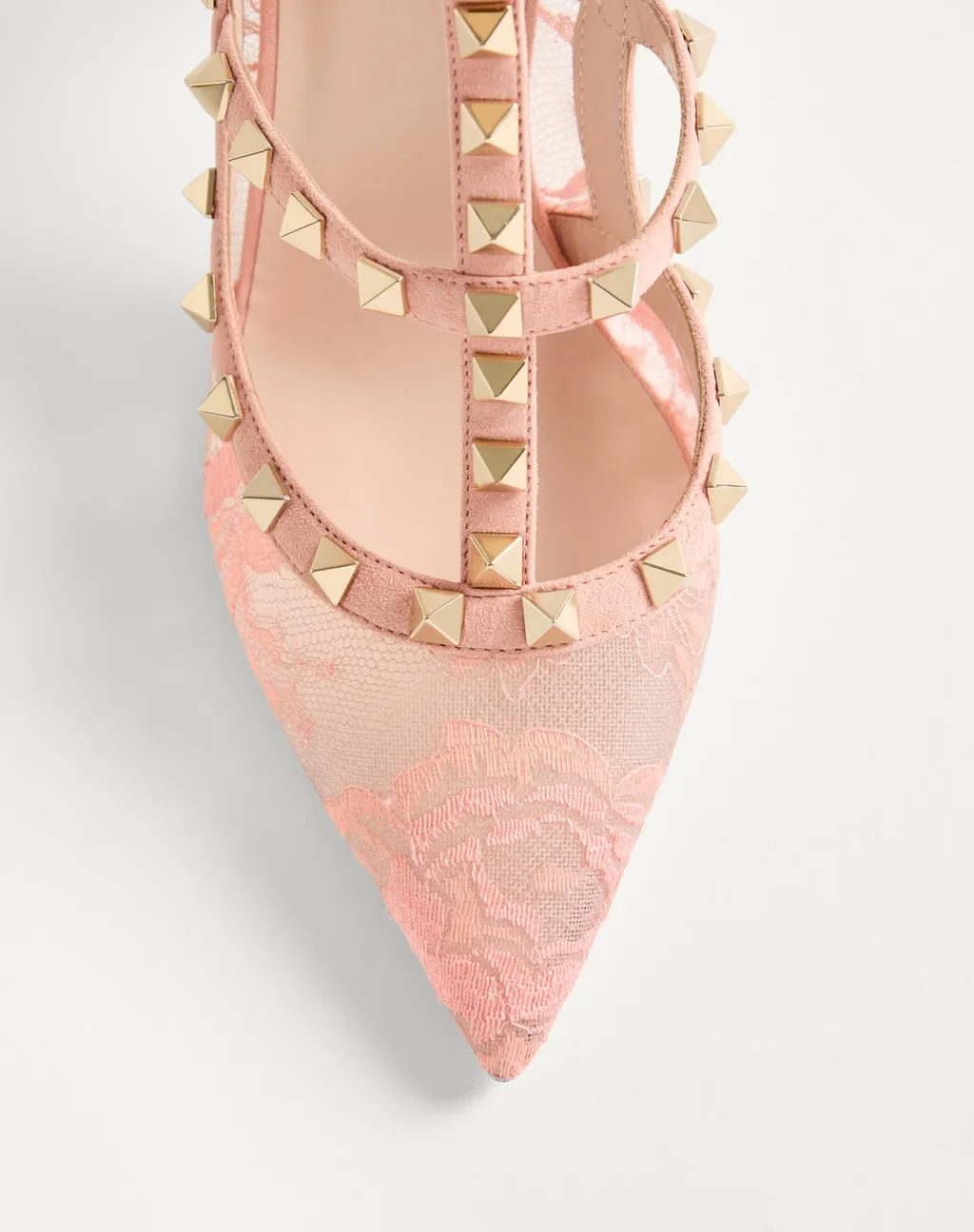 Valentino Garavani Rockstud Pointed Toe Lace Pumps