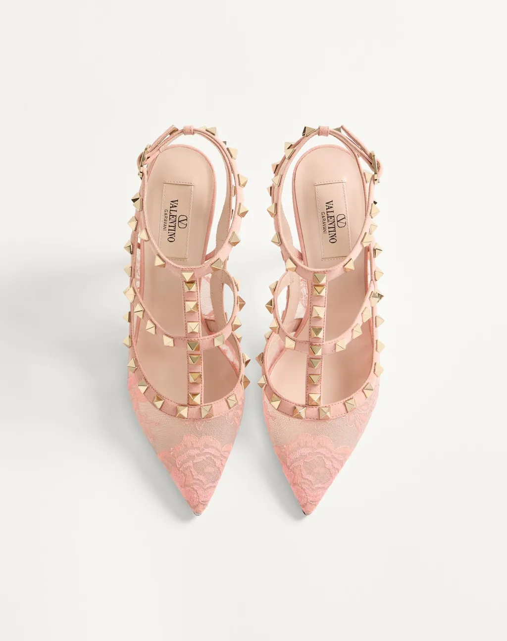 Valentino Garavani Rockstud Pointed Toe Lace Pumps