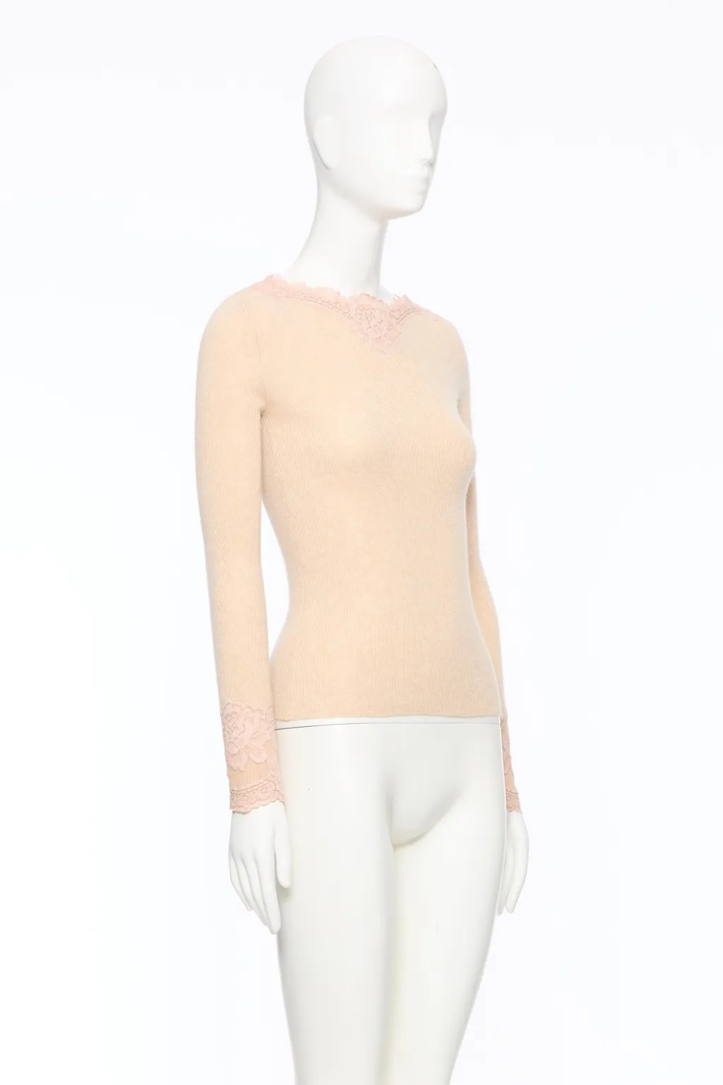 Valentino	Lace Detailed Long-Sleeved Jumper