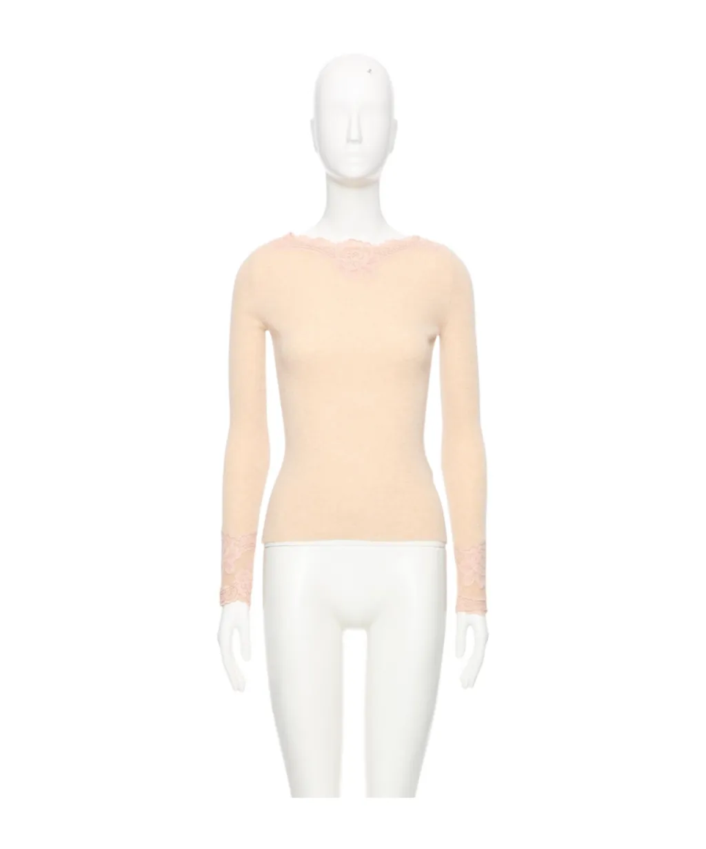 Valentino	Lace Detailed Long-Sleeved Jumper