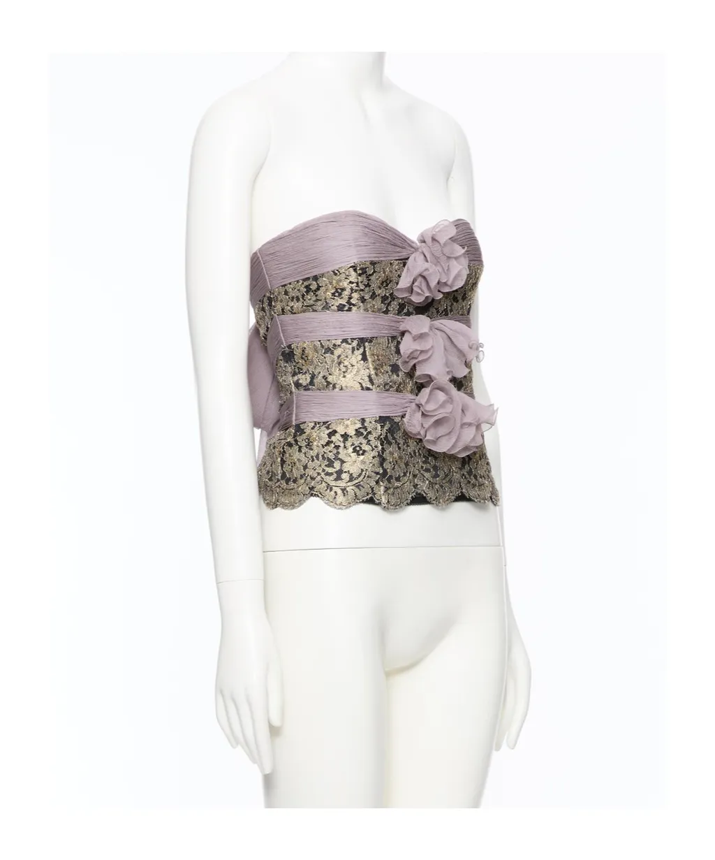 Valentino Bow Detailed Strapless Top