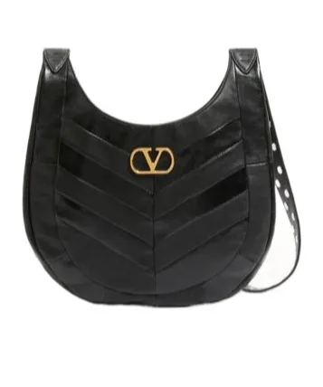 Valentino Garavani Hoboho Small Hobo Bag In Chevron-Patterned Nappa Leather