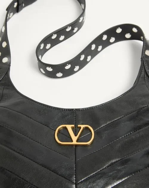 Valentino Garavani Hoboho Small Hobo Bag In Chevron-Patterned Nappa Leather
