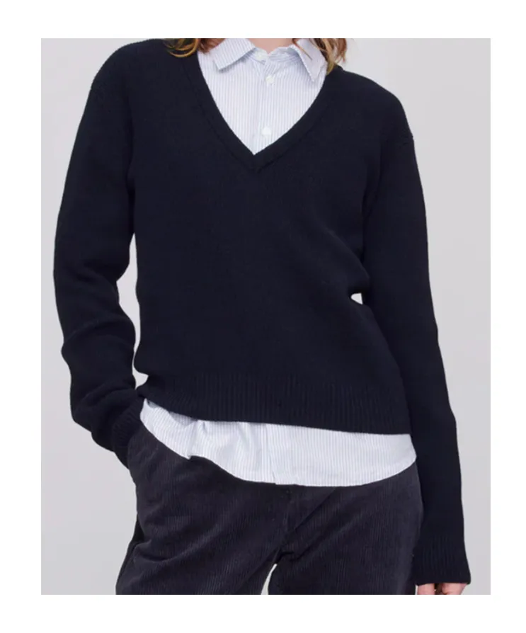 V-Neck Ribbed Jumper