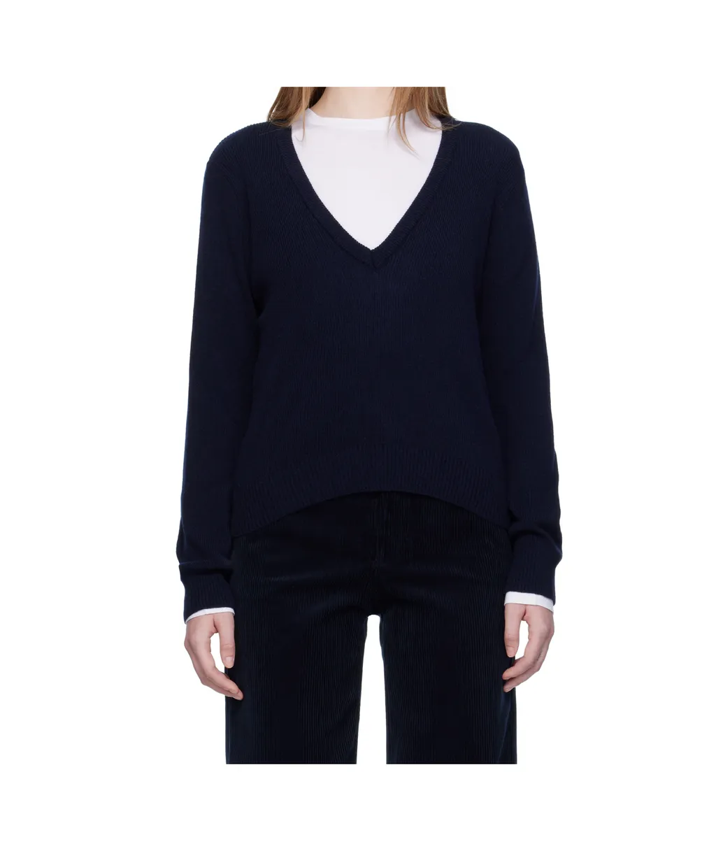 V-Neck Ribbed Jumper