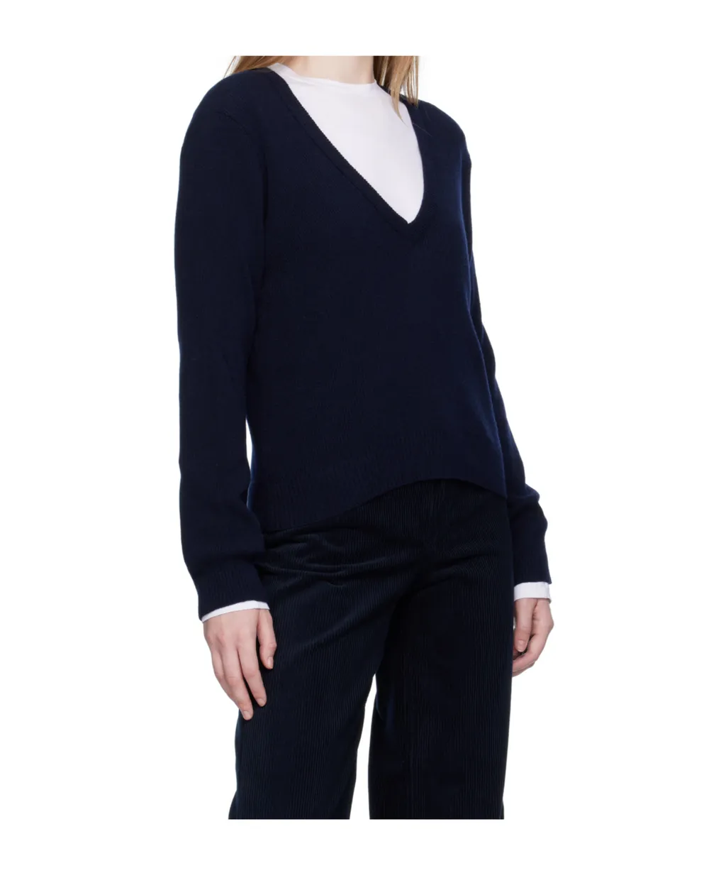 V-Neck Ribbed Jumper