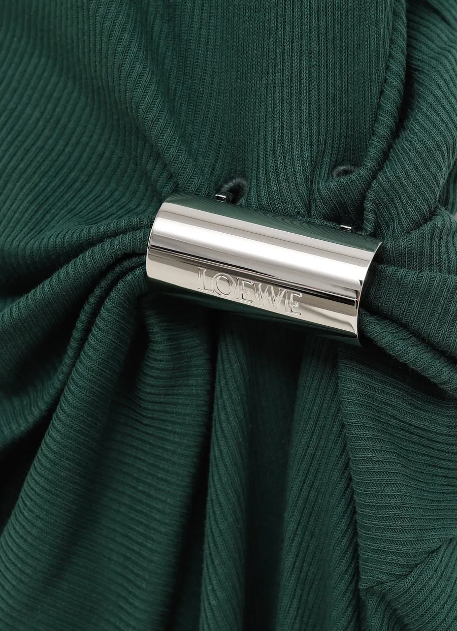 Draped Fine-Ribbed Dress
