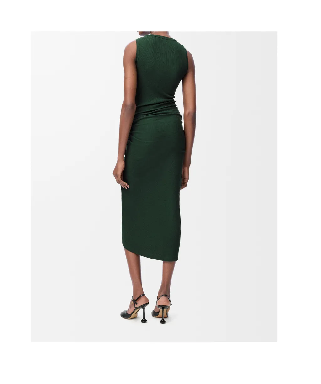 Draped Fine-Ribbed Dress