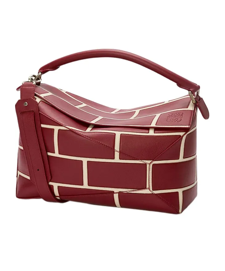 Large Puzzle Edge Shoulder Bag