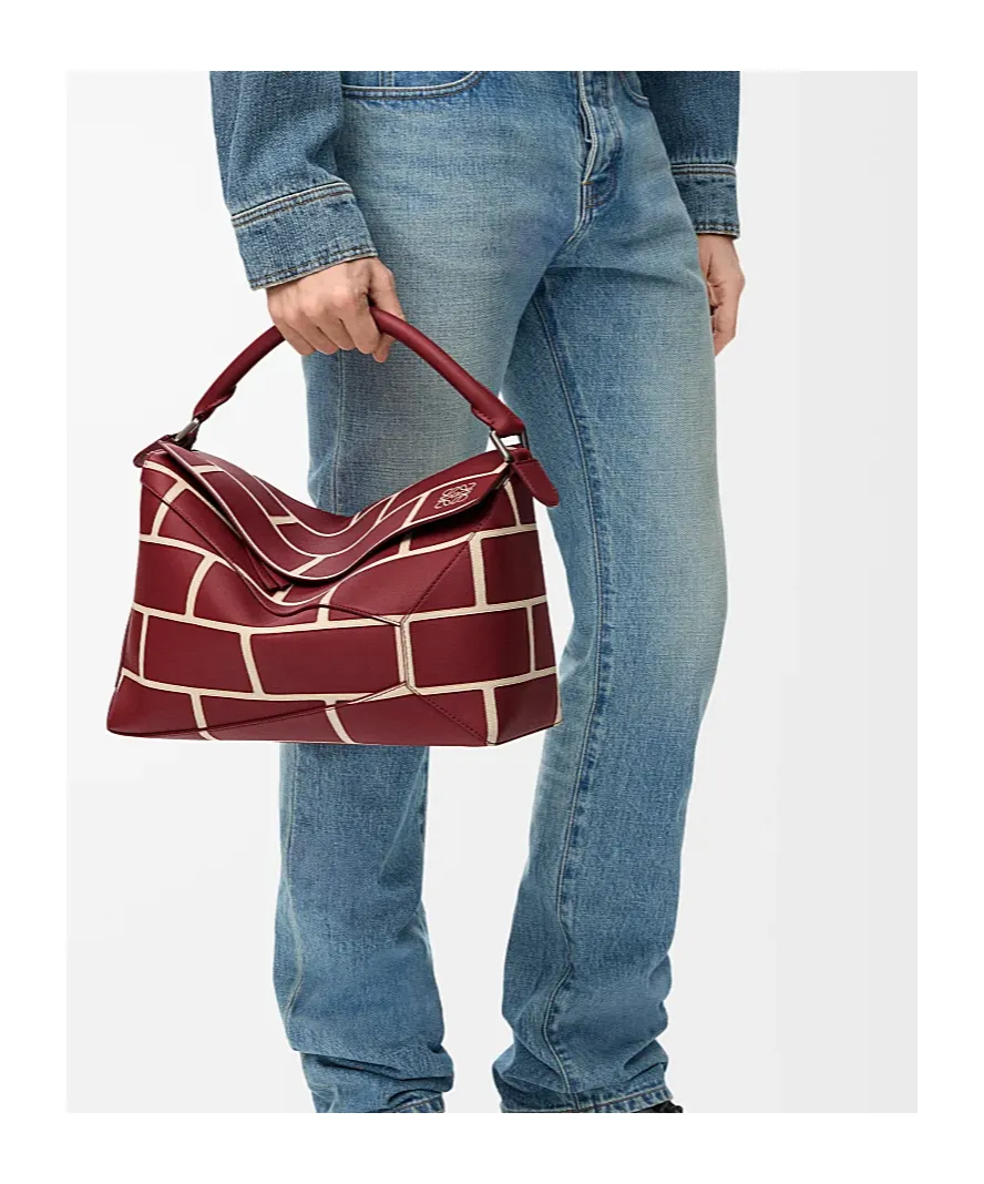 Large Puzzle Edge Shoulder Bag