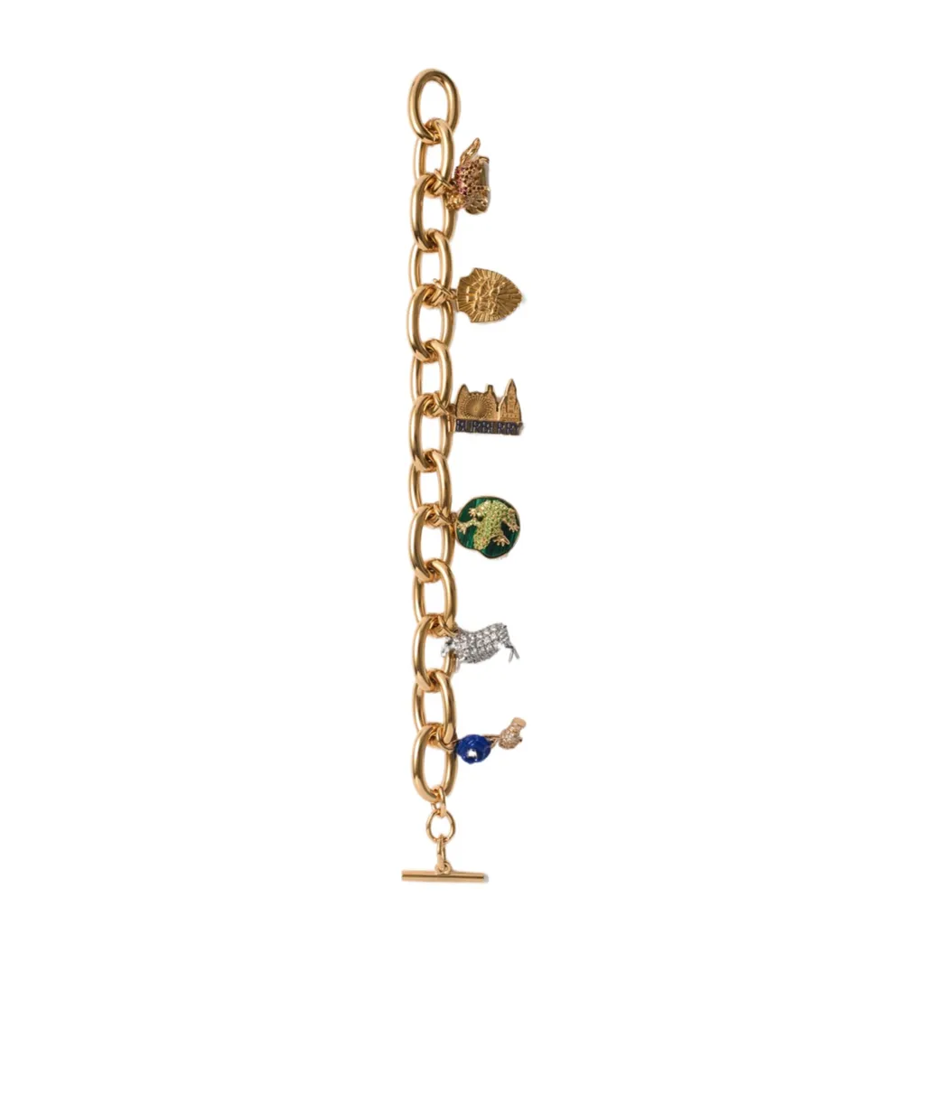 Burberry Bracelet Charm Detailed Embellished Chained Bracelet