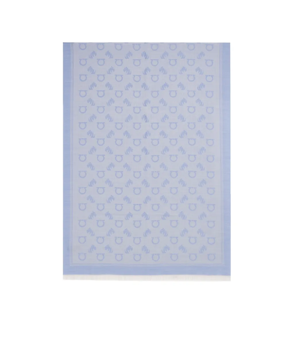Ferragamo Feline Motif Jacquard Scarf
