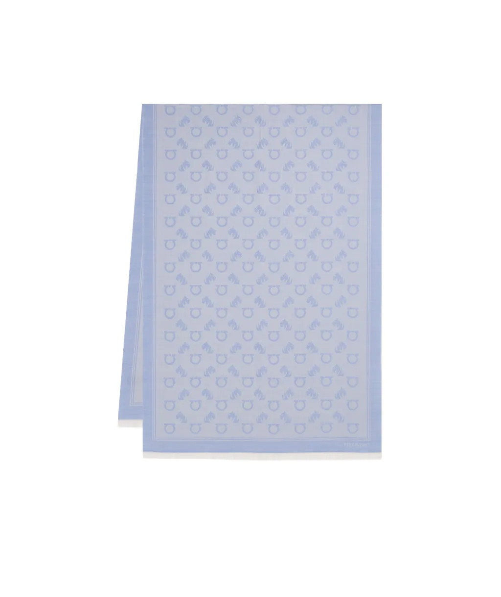 Ferragamo Feline Motif Jacquard Scarf