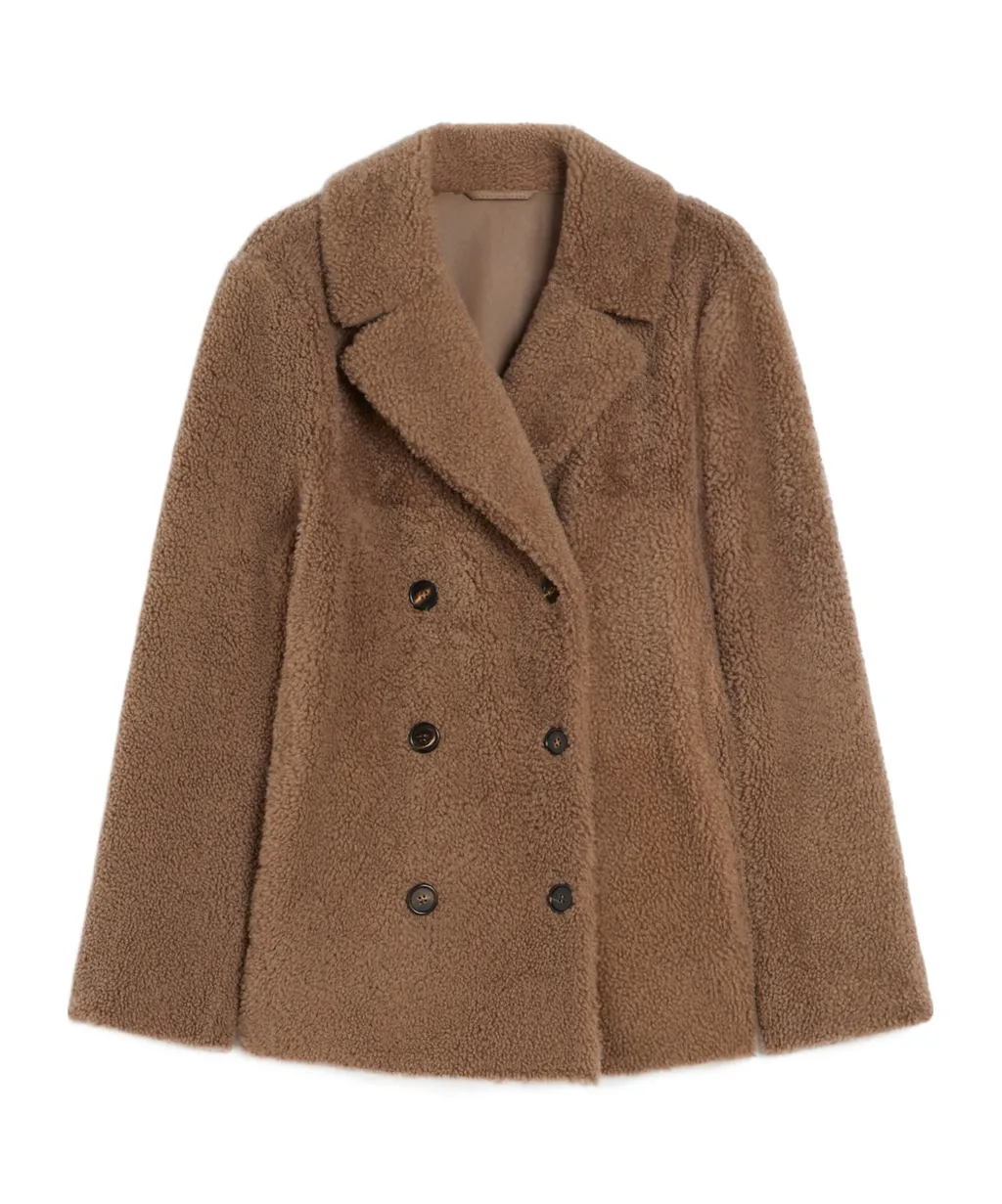 Curly Sheepskin Pea Coat
