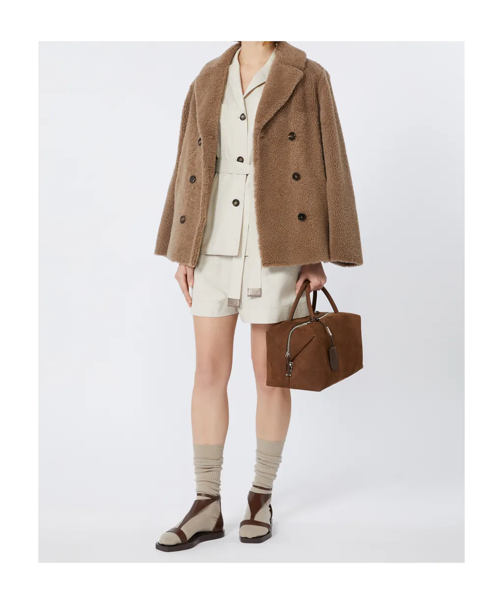 Curly Sheepskin Pea Coat