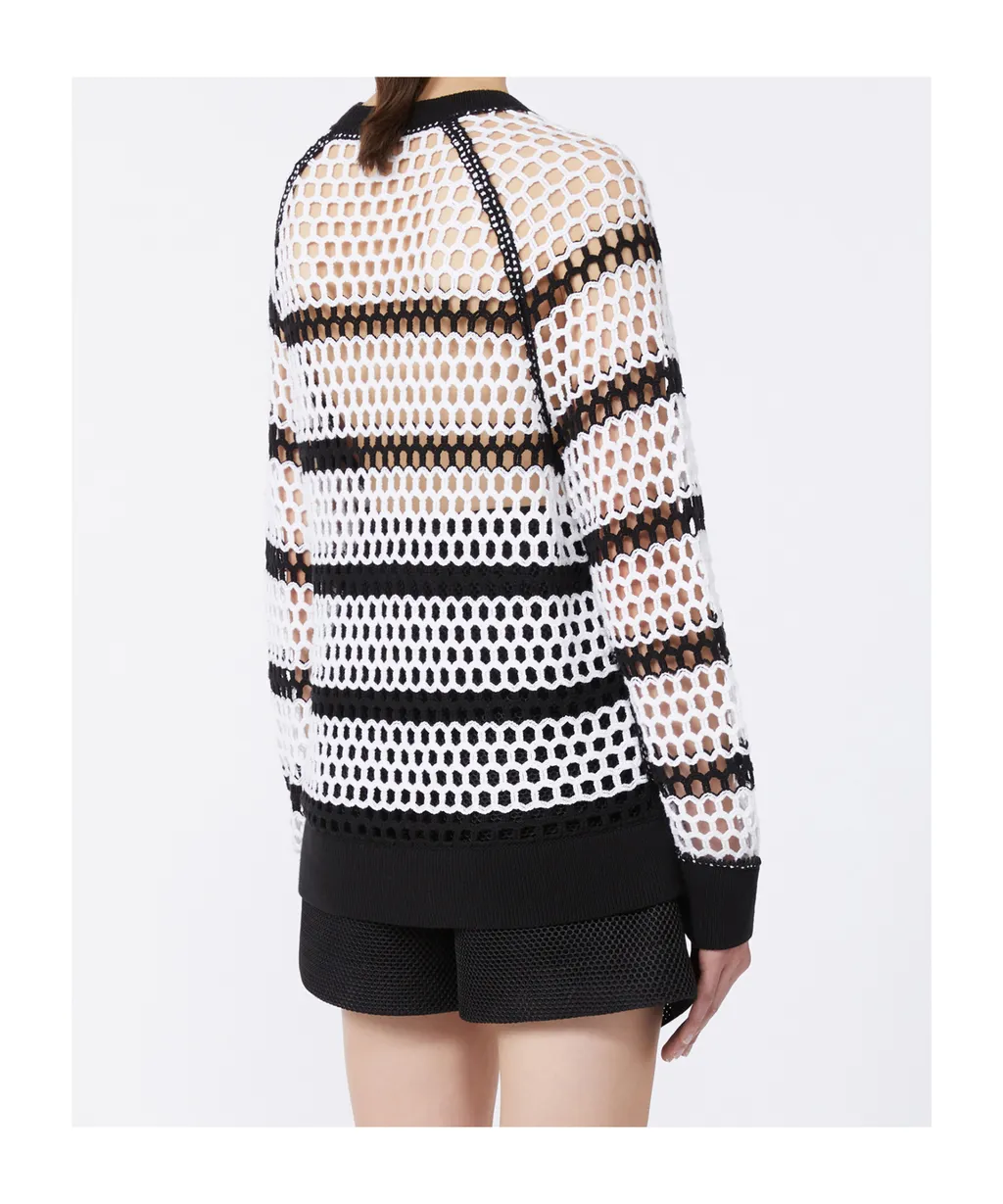 Mesh-Knit Cotton Sweater