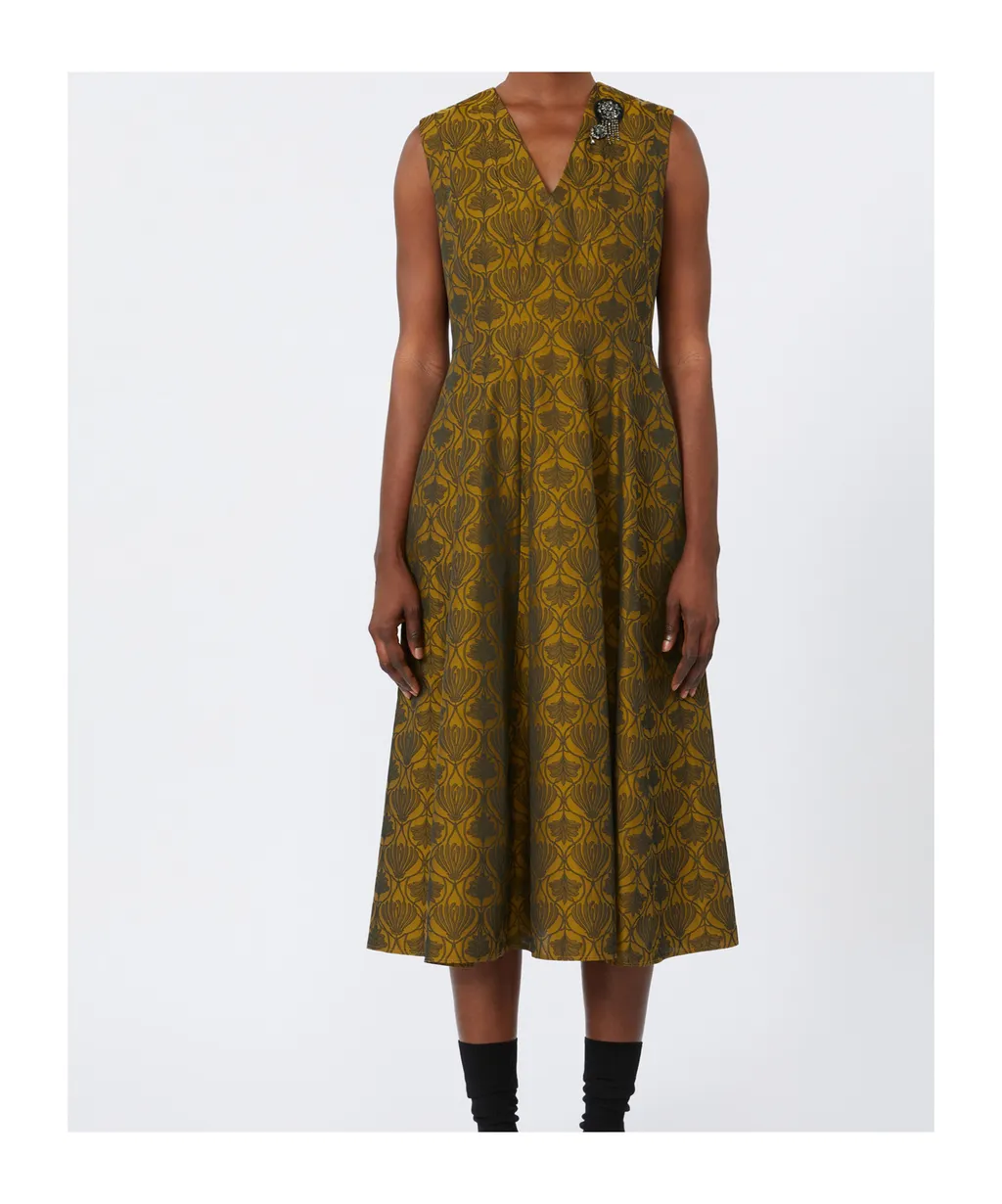 Flared Jacquard Dress