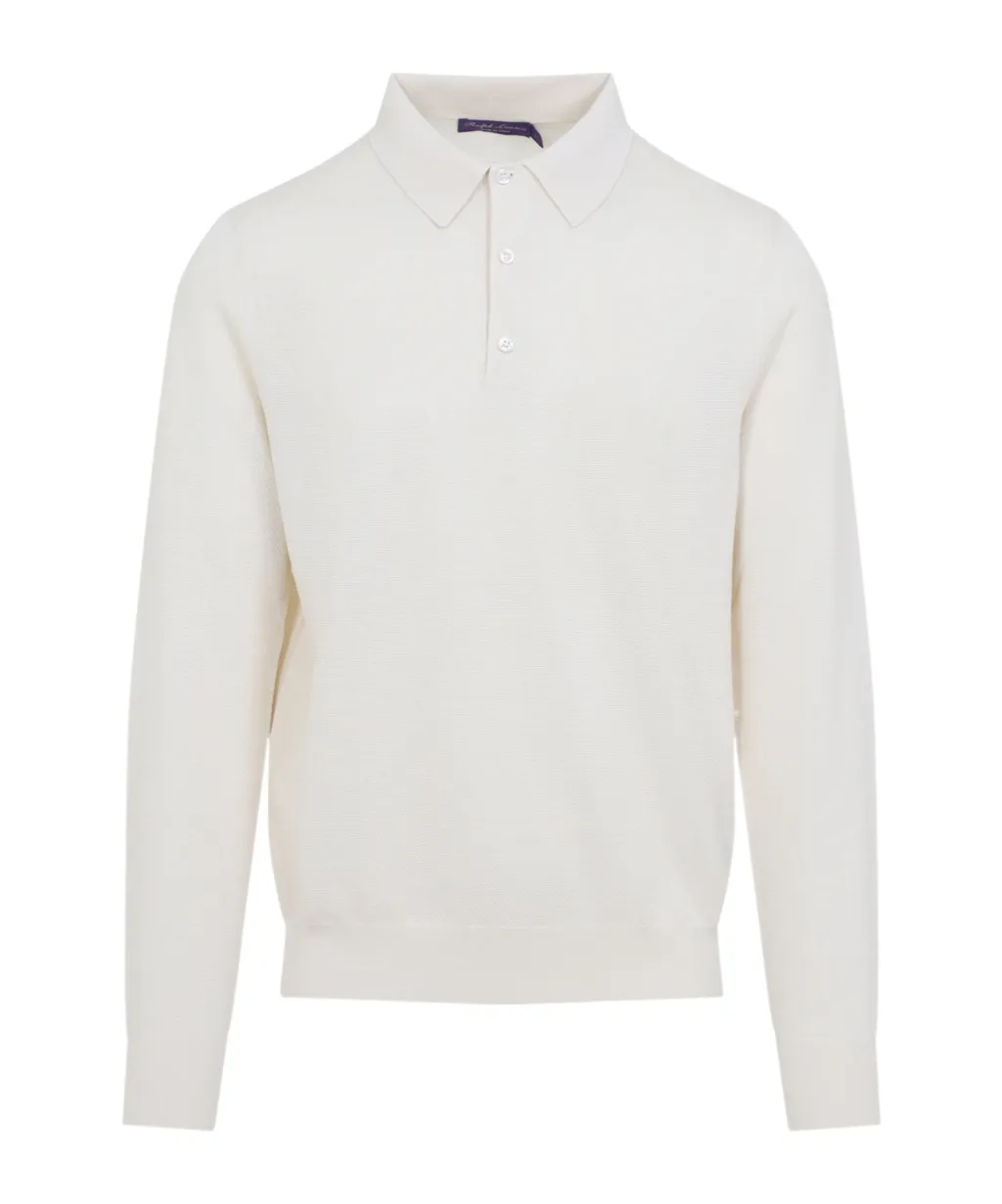 Ralph Lauren Purple Label Long Sleeved Knitted Polo Shirt