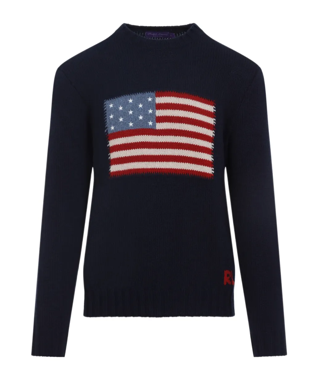 Ralph Lauren Purple Label Flag Intarsia Knit Jumper