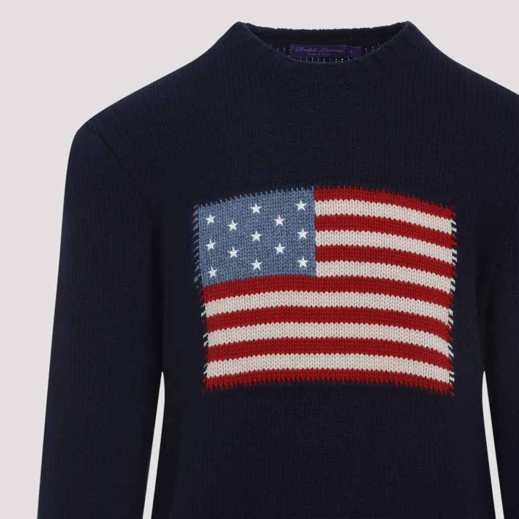 Ralph Lauren Purple Label Flag Intarsia Knit Jumper