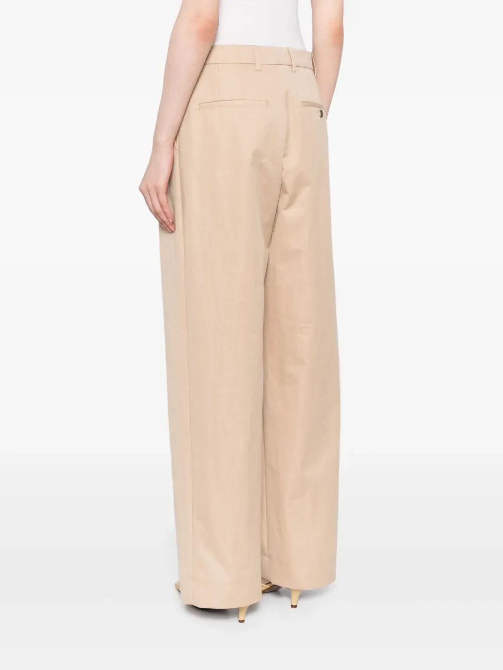 Wide-Leg Pleated Track Pants