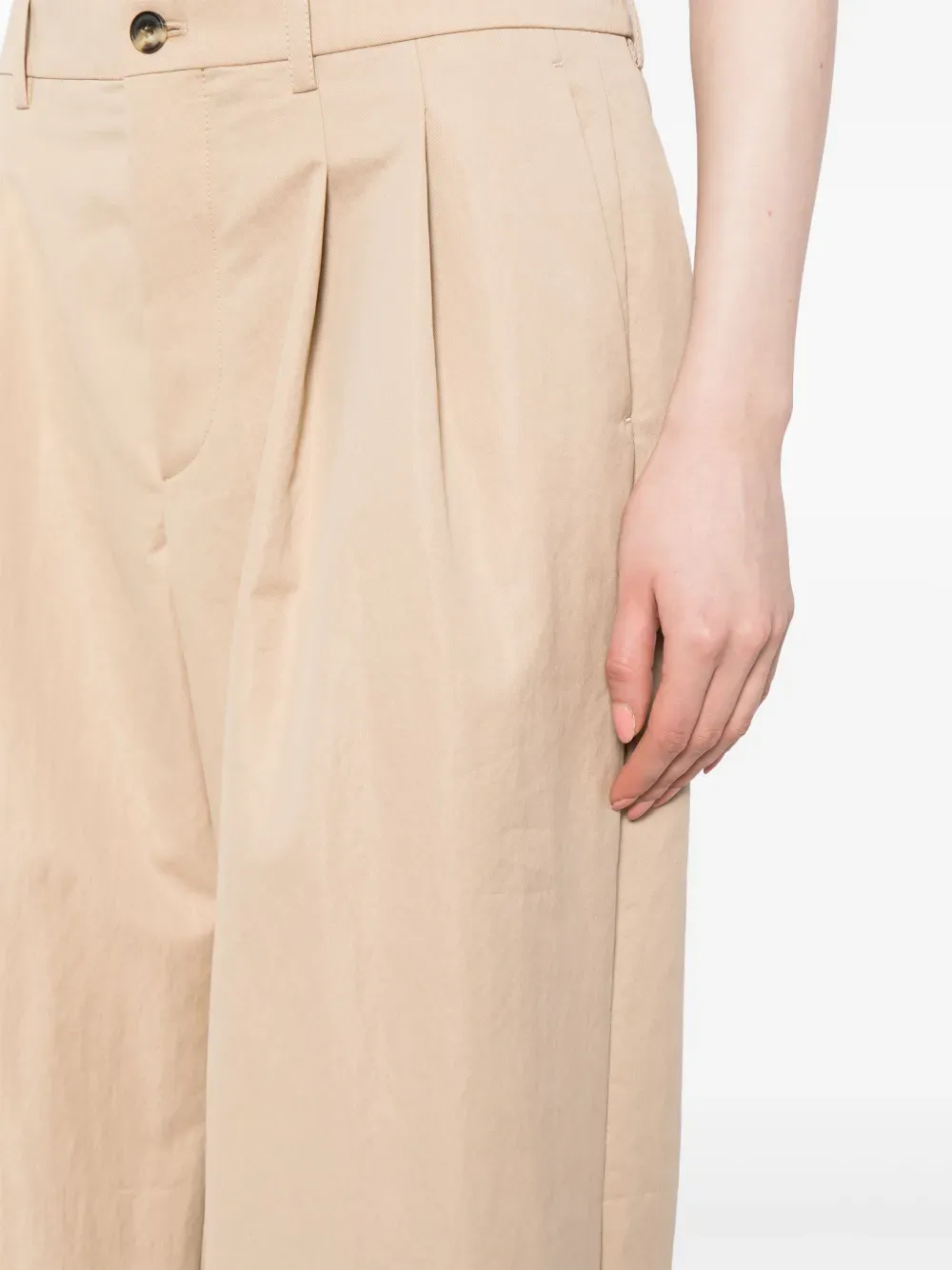 Wide-Leg Pleated Track Pants