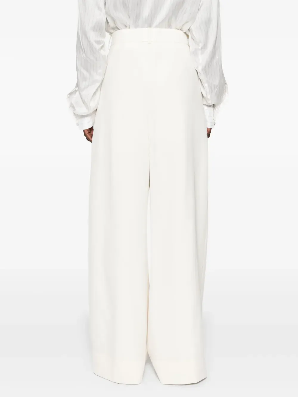 Embossed Wide-Leg Casual Pants