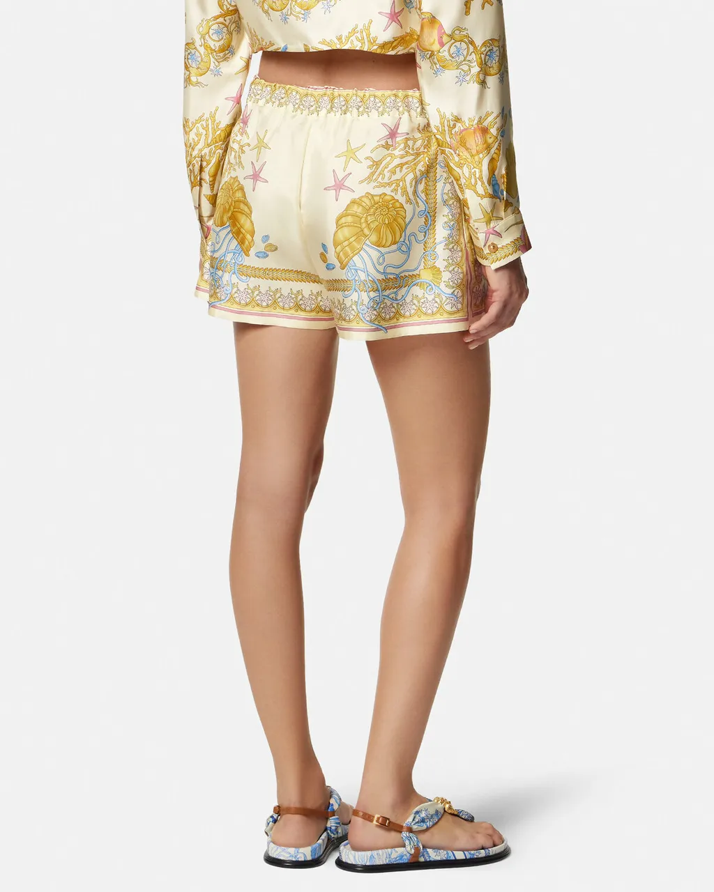 Versace Barocco-Printed Elasticated Waistband Shorts