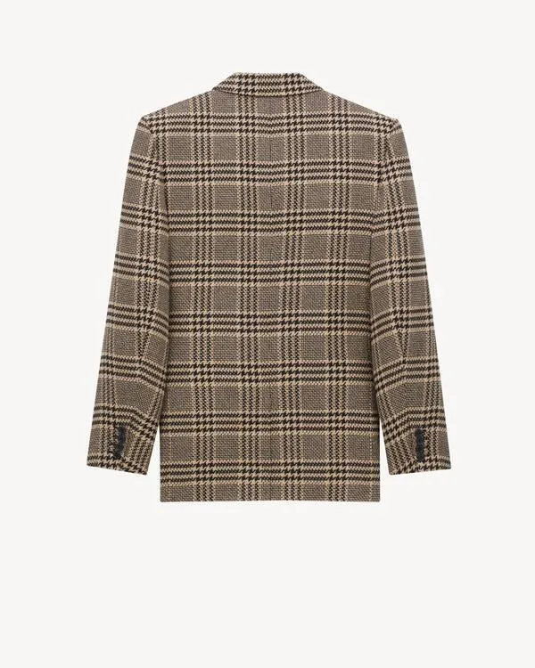 Jacket In Prince Of Wales Silk And Cashmere
