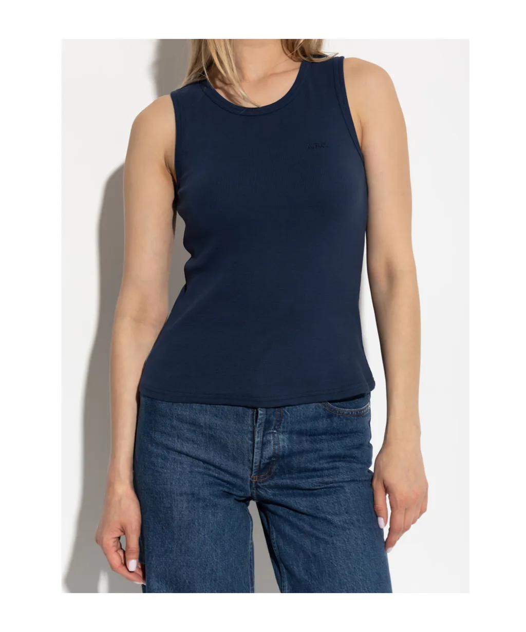 A.P.C. Logo Embroidered Knitted Top