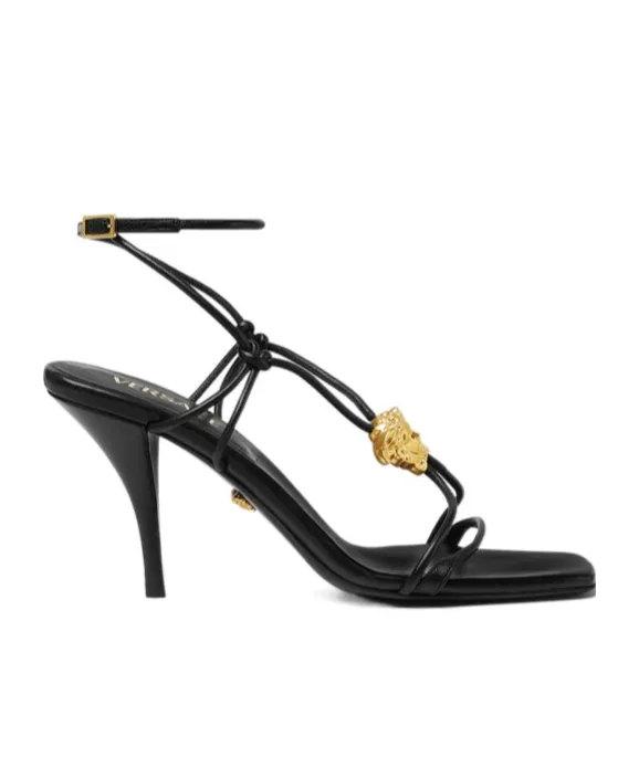 Versace Square-Toe Heeled Sandals