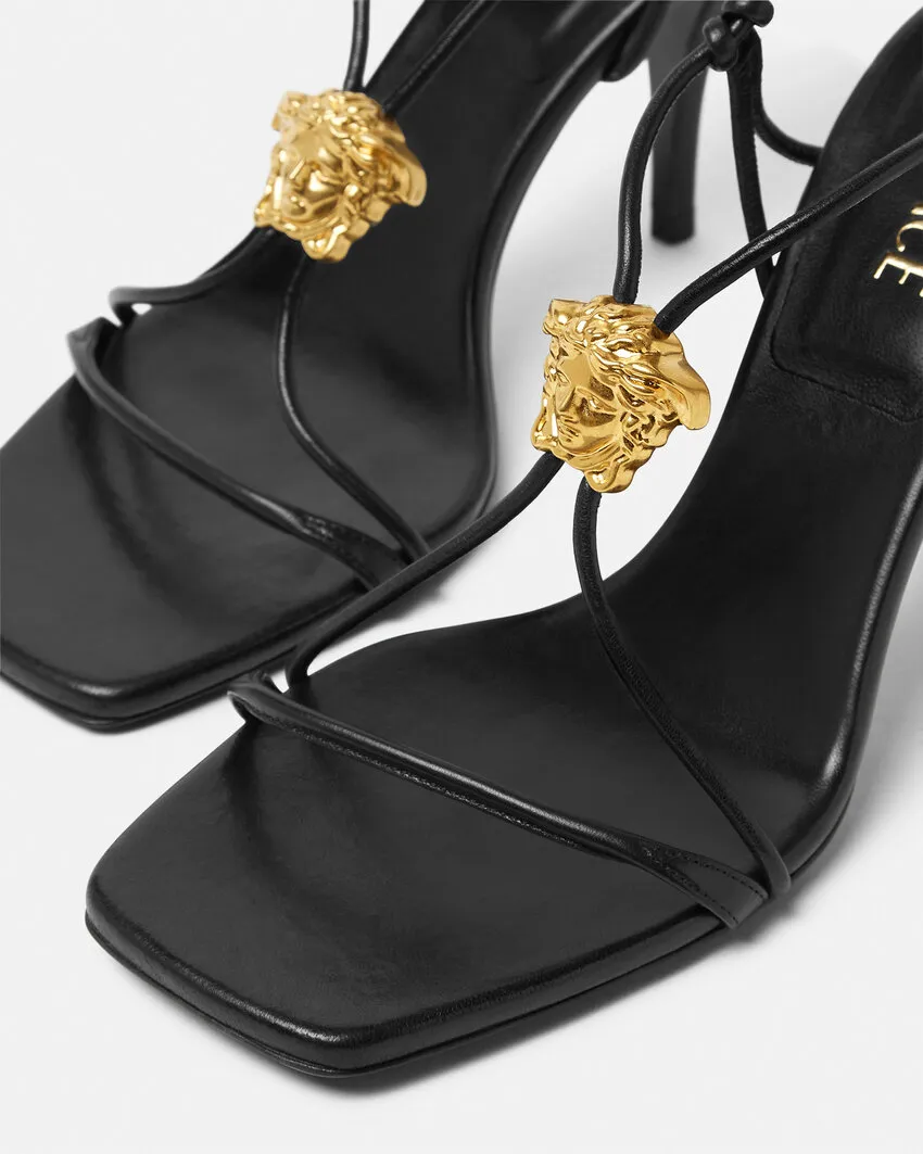 Versace Square-Toe Heeled Sandals