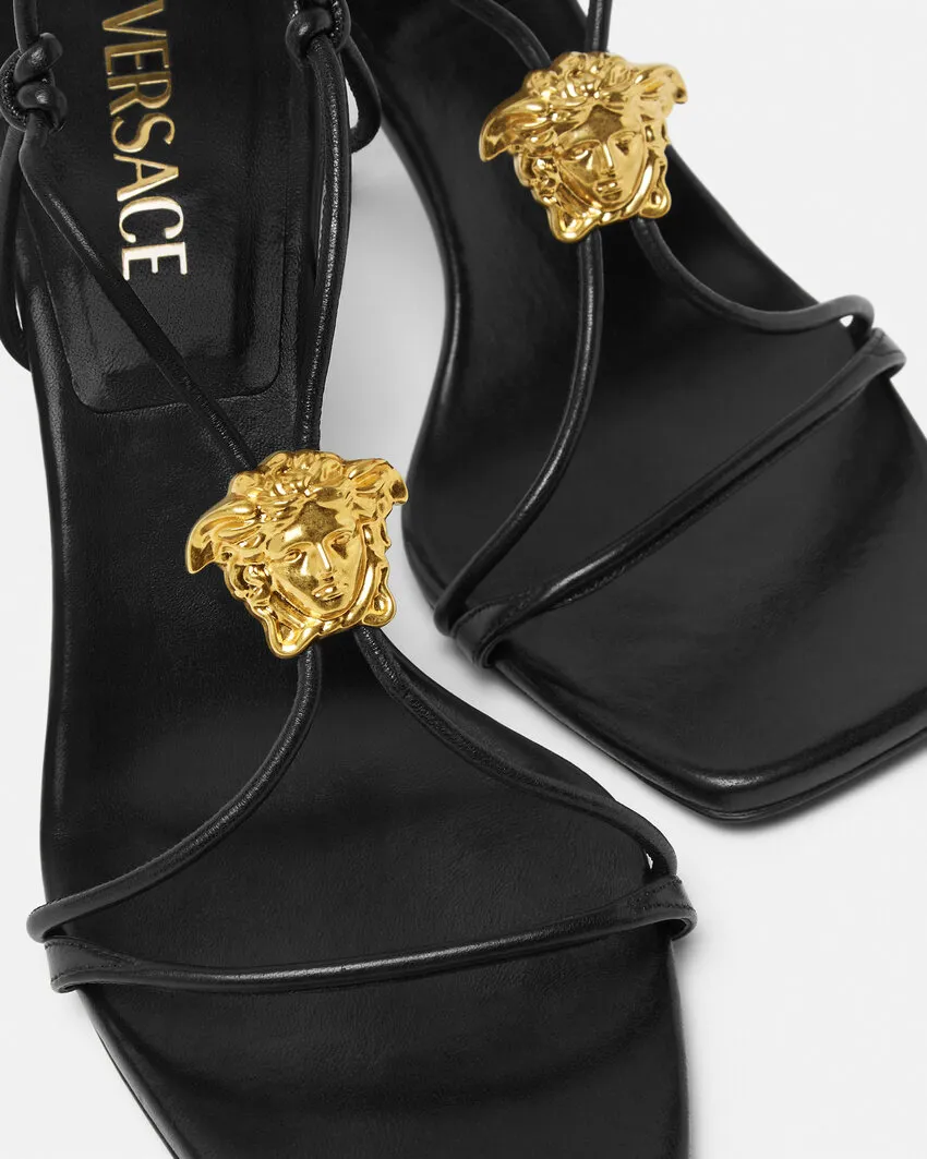 Versace Square-Toe Heeled Sandals