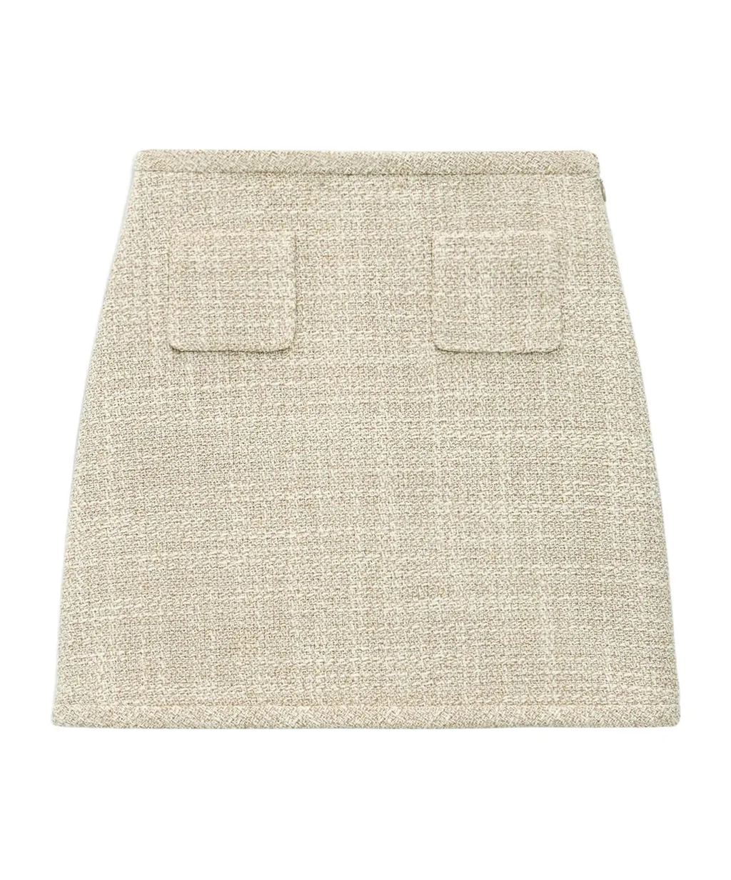 A-Line Mini Skirt In Texture Tweed