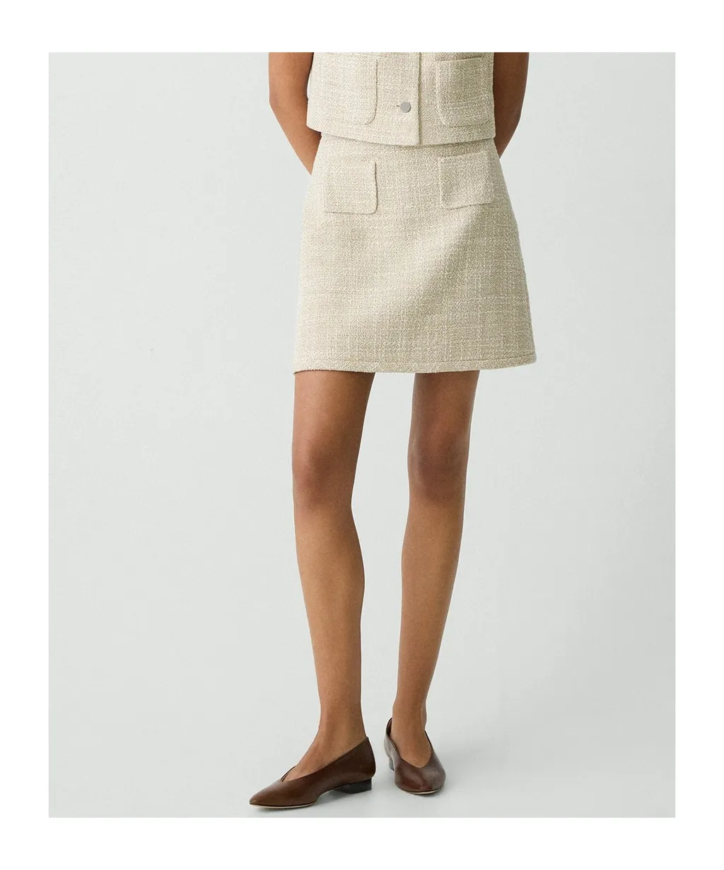 A-Line Mini Skirt In Texture Tweed