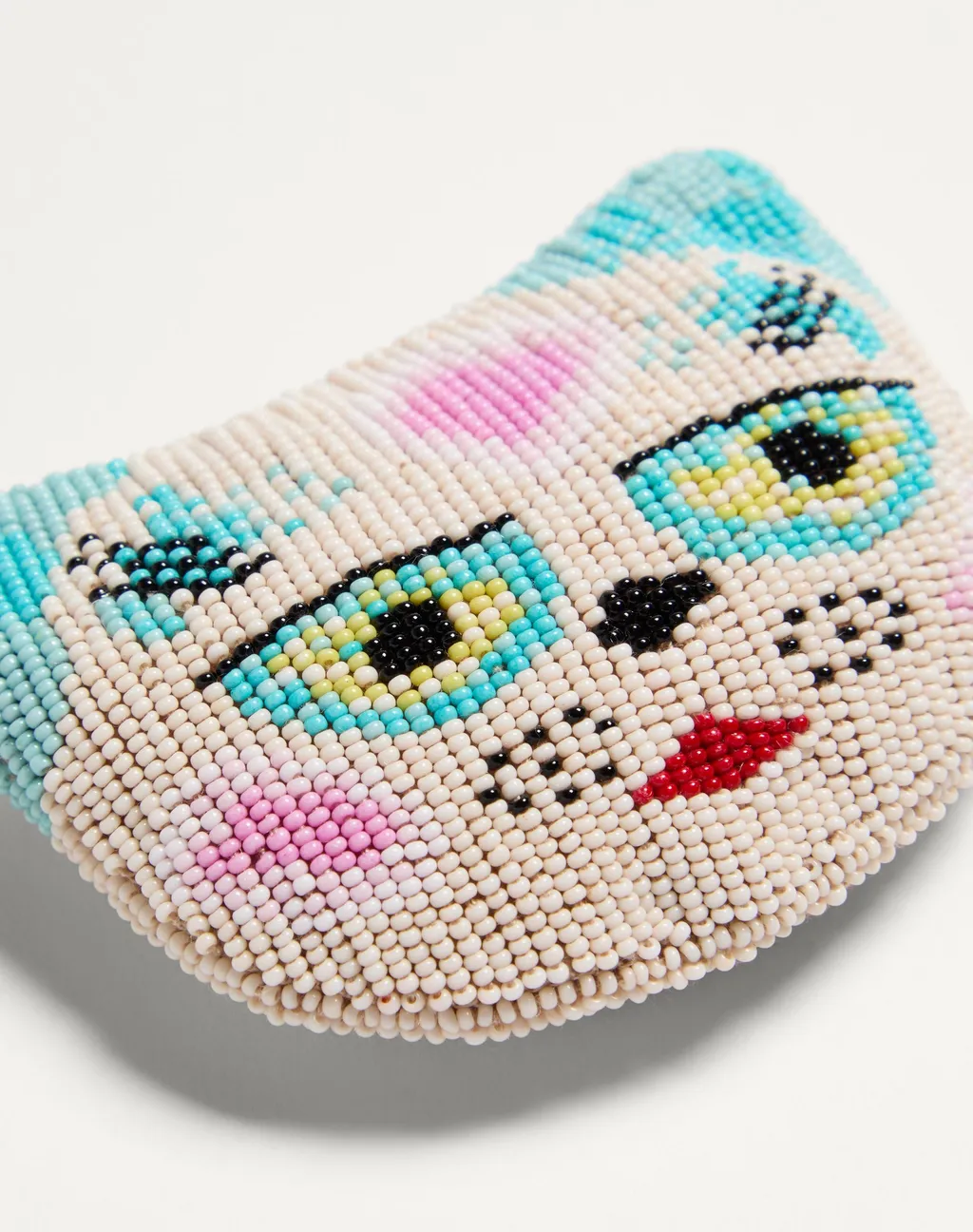 Le Chat De La Maison Brooch In Jacquard Fabric With Resin Bead Embroidery