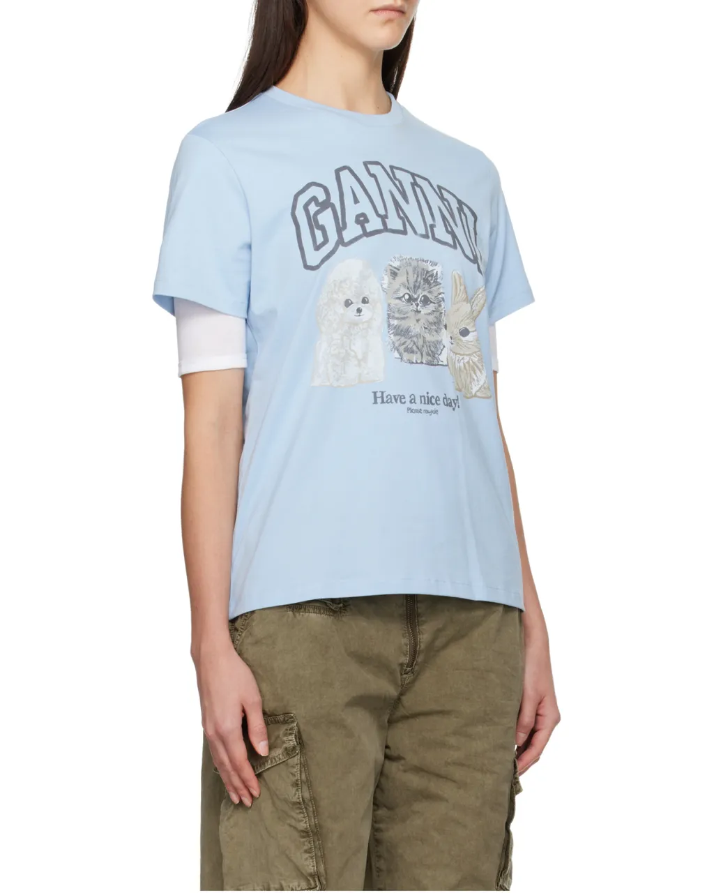 Ganni Animal Printed T-Shirt