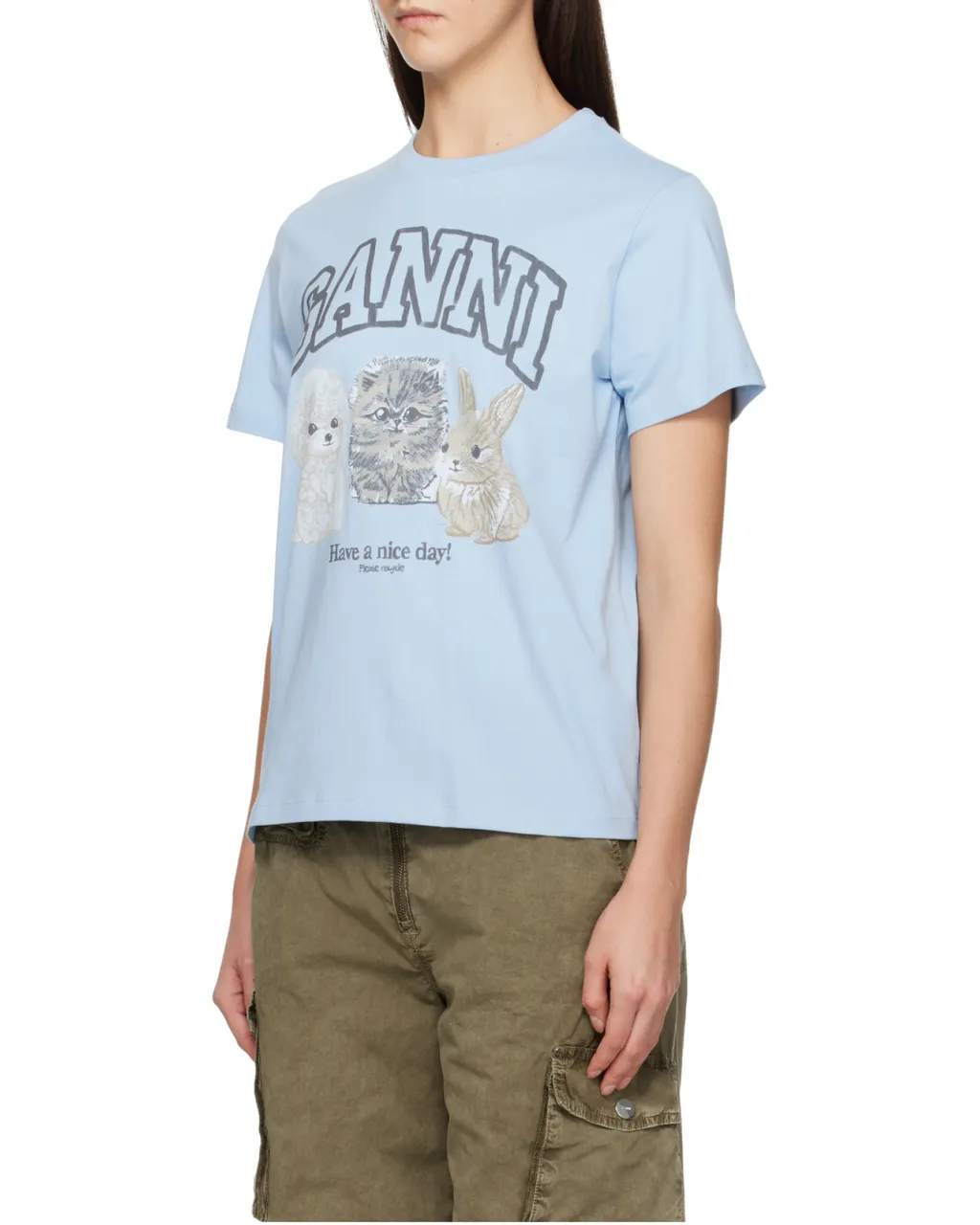 Ganni Animal Printed T-Shirt