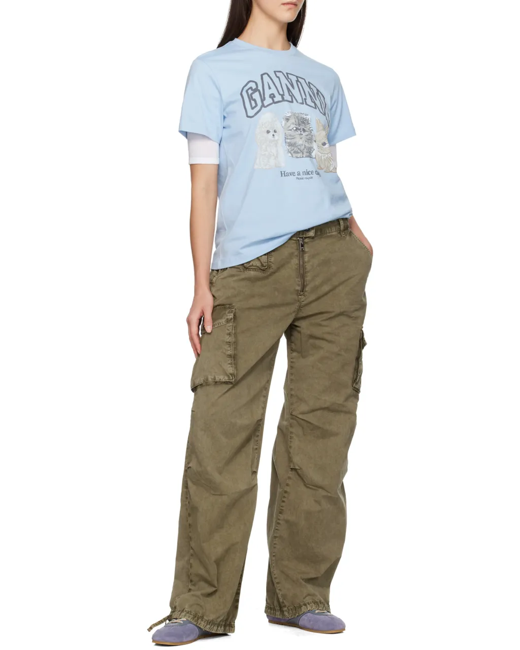 Ganni Animal Printed T-Shirt