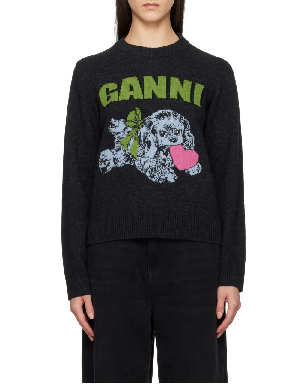 Dark Grey Puppy Wool Jumper